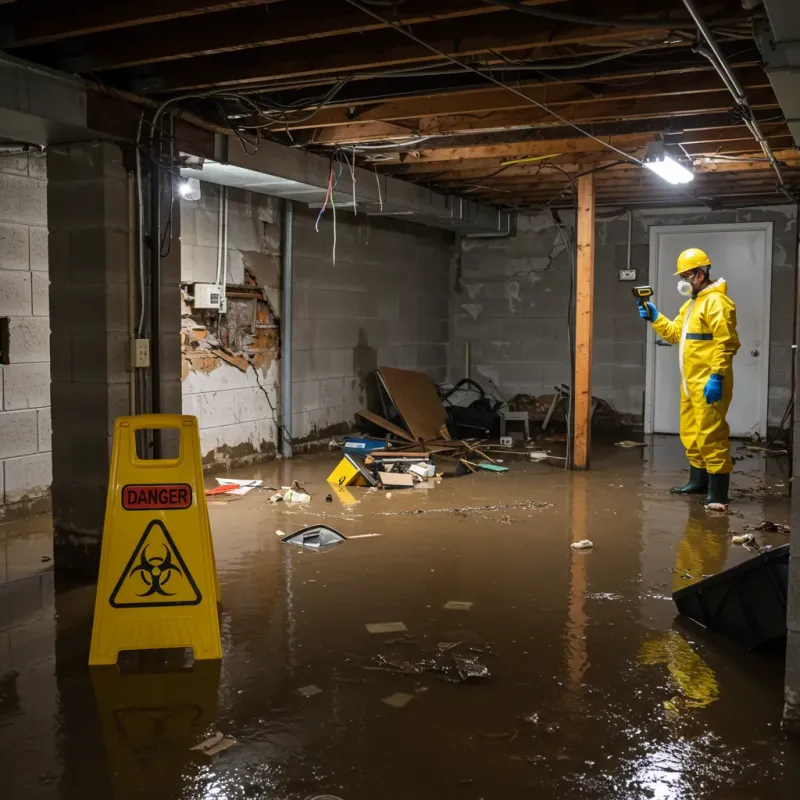 Flooded Basement Electrical Hazard in Battle Mountain, NV Property